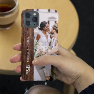 Monogramm-Foto-Paar-Holz personalisierter Name Case-Mate iPhone 14 Hülle
