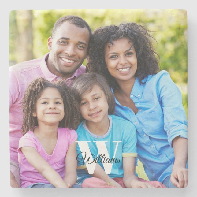 Monogramm-Foto Steinuntersetzer (Vorderseite)