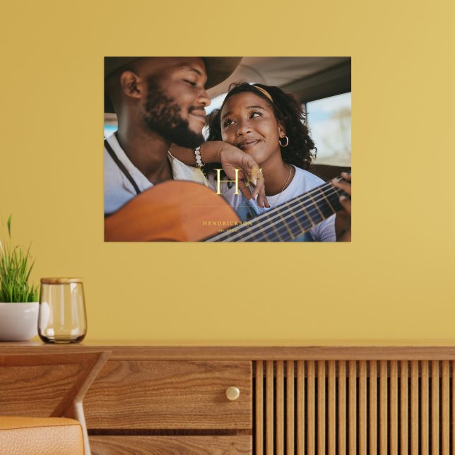 Monogramm-Foto und Name der Classic-Familie Foliendrucke (In Situ (Wohnzimmer))