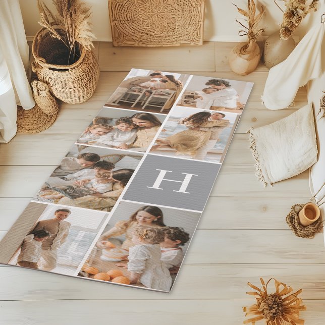 Monogramm-Fotocollage-Übung Yogamatte (Von Creator hochgeladen)