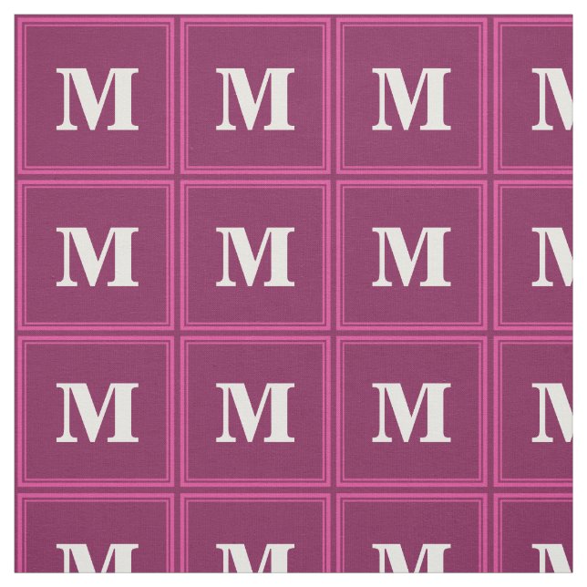 Monogramm Fuchsie Stoff (Muster)