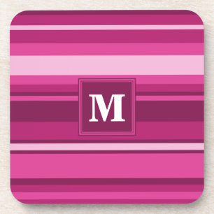 Monogramm Fuchsienstreifen Getränkeuntersetzer