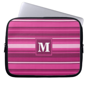 Monogramm Fuchsienstreifen Laptopschutzhülle
