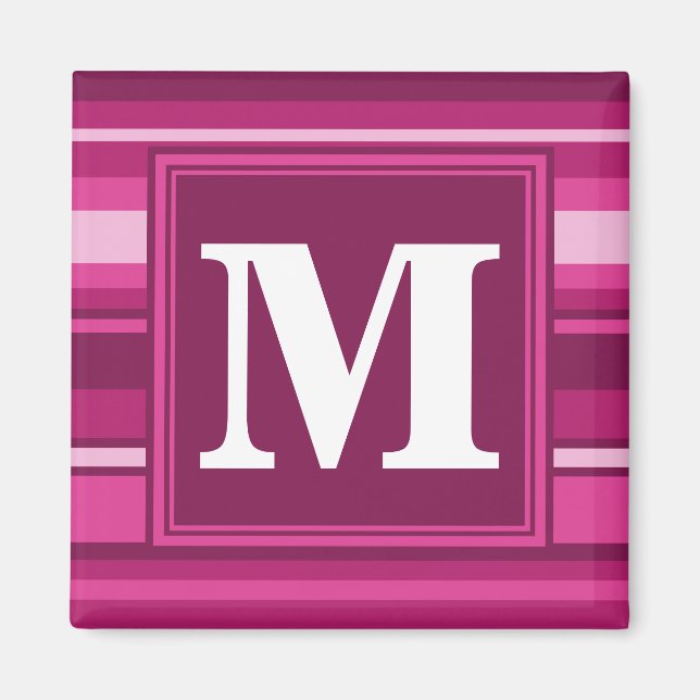 Monogramm Fuchsienstreifen Magnet (Vorne)