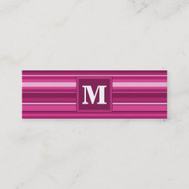 Monogramm Fuchsienstreifen Mini Visitenkarte