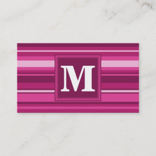 Monogramm Fuchsienstreifen Visitenkarte