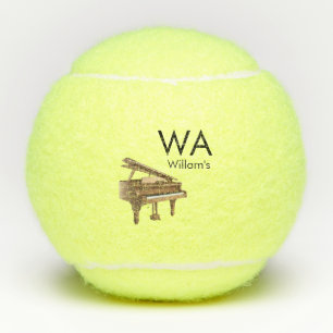 Monogramm füge Anfangsbuchstaben Name Text Klavier Tennisbälle
