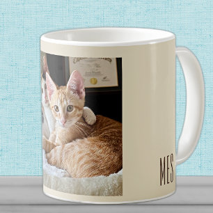 Monogramm Fügen Sie Ihr eigenes Foto Niedliche Hau Kaffeetasse