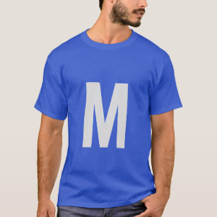 Monogramm Fügen Sie Ihren Namen zuerst blau hinzu T-Shirt