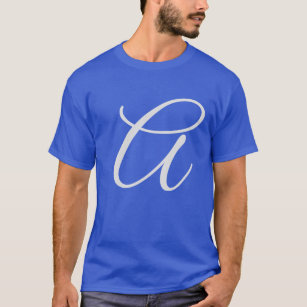 Monogramm Fügen Sie Ihren Namen zuerst blau hinzu T-Shirt