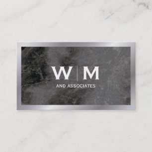 Monogramm Führungskraft mit Marmortextur Visitenkarte