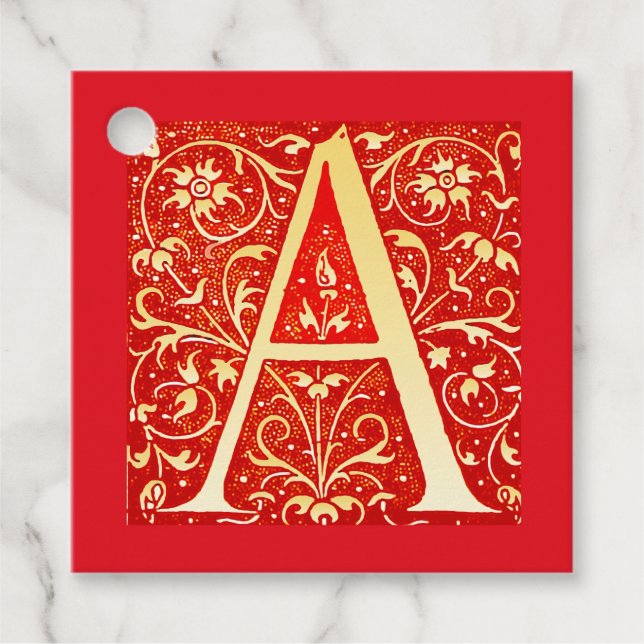 Monogramm für antike Ziergegenstände - Hauptstadt  Geschenkanhänger (Vorderseite)