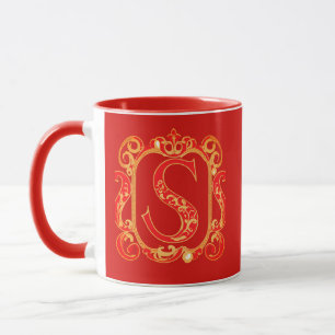 Monogramm für antike Ziergegenstände - Hauptstadt Tasse