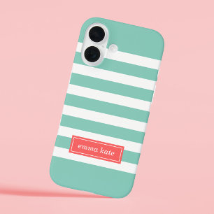 Monogramm für Aqua- und Korallenpflaster iPhone 16 Hülle