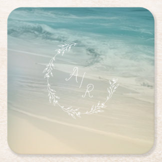 Monogramm für Beach-Event Rechteckiger Pappuntersetzer