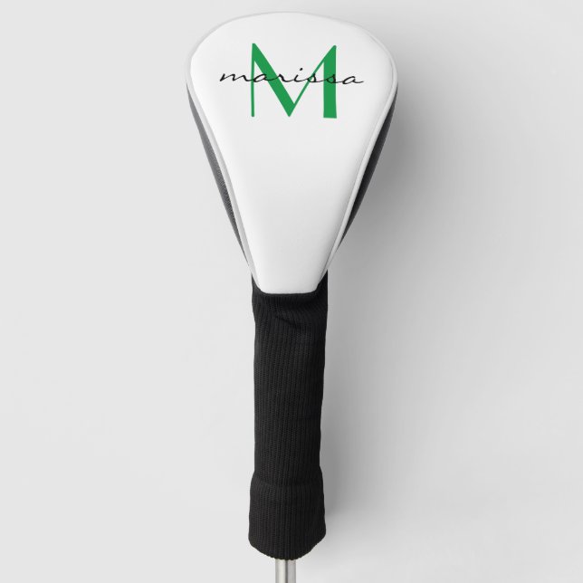 Monogramm für benutzerdefinierte Ladys mit grünem  Golf Headcover (Vorderseite)