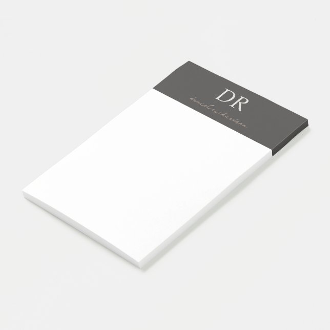 Monogramm für berufliche Anfangs- und Skriptnamen Post-it Klebezettel (angewinkelt)