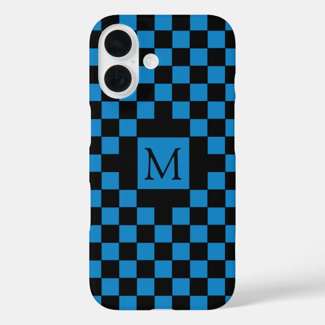 Monogramm für das blaue und schwarze Karton Case-Mate iPhone Hülle (Rückseite)