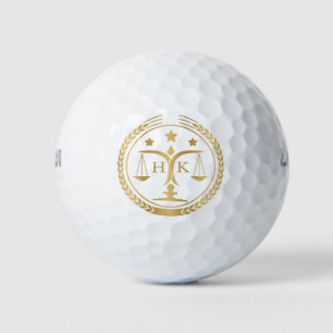 Monogramm für das Gold Justice-Logo Golfball