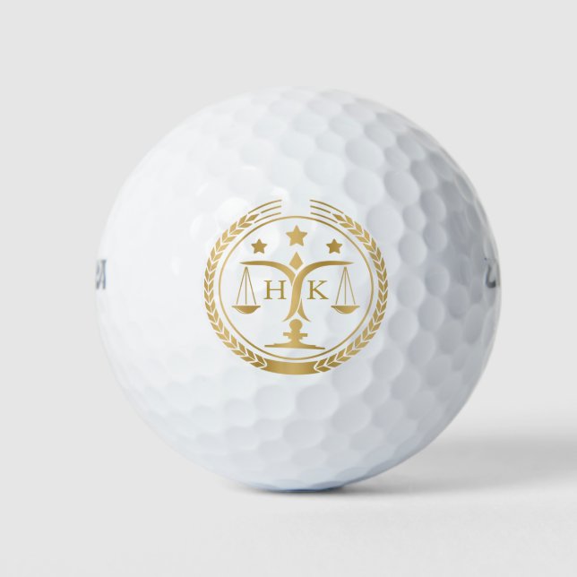 Monogramm für das Gold Justice-Logo Golfball (Vorderseite)