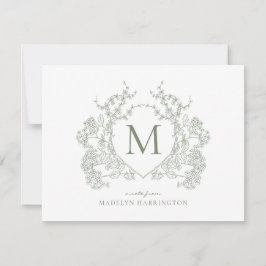 Monogramm für das klassische botanische Wappen Gre Mitteilungskarte