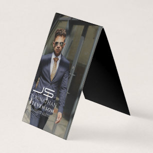 Monogramm für das moderne Berufliche Schwarzweiß-F Visitenkarten