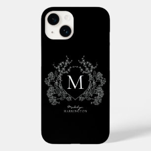 Monogramm für das moderne Schwarzweiß-Wappen Case-Mate iPhone 14 Hülle