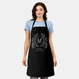 Monogramm für das moderne Schwarzweiß-Wappen Schürze