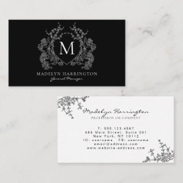 Monogramm für das moderne Schwarzweiß-Wappen Visitenkarte