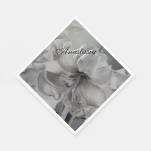 MONOGRAMM FÜR DAS SCHWARZE UND WEISSE PARTY SERVIETTE