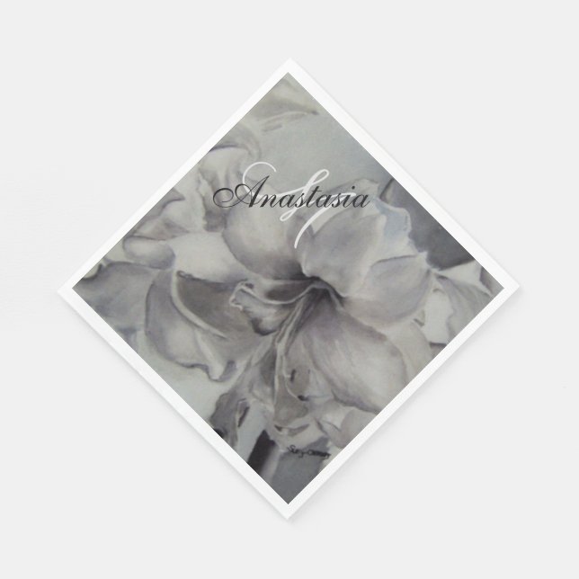 MONOGRAMM FÜR DAS SCHWARZE UND WEISSE PARTY SERVIETTE (Ecke)