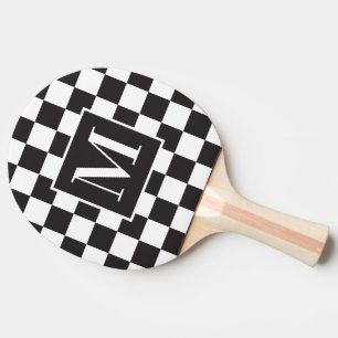 Monogramm für das Schwarzweiß-Karton-Karton Tischtennis Schläger