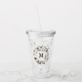 Monogramm für das Wasserfarbdraht Blush & White Ma Acryltrinkbecher