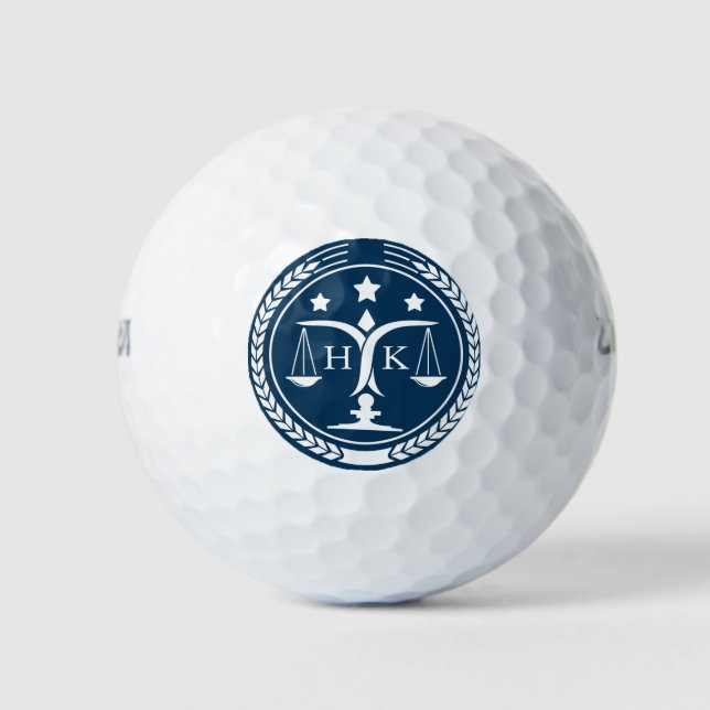 Monogramm für das White and Blue Justice-Logo Golfball (Vorderseite)