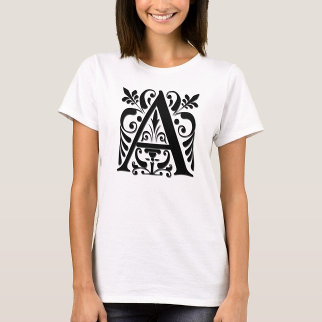 Monogramm für den Anfangsbuchstaben - Papierschnit T-Shirt (Vorderseite)