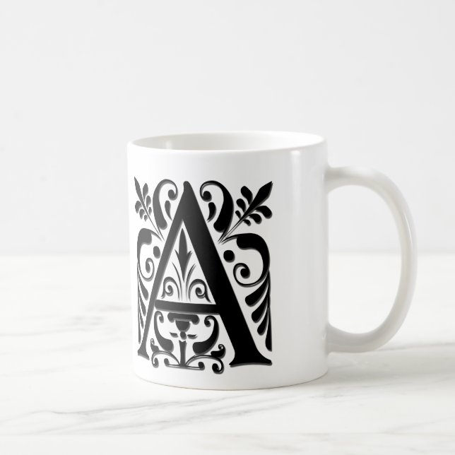 Monogramm für den Anfangsbuchstaben - Papierschnit Tasse (Rechts)