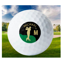 Monogramm für den benutzerdefinierten Golfernamen Golfball