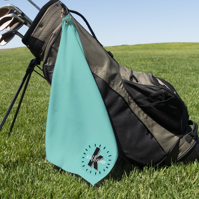Monogramm für den einfachen Anfangsnamen Golfhandtuch (Cute Script Initial Name Monogram Golf Towel)