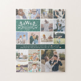 Monogramm für den Familiennamen | 15 FotoCollage Puzzle