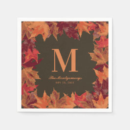 Monogramm für den glorreichen Herbst Serviette