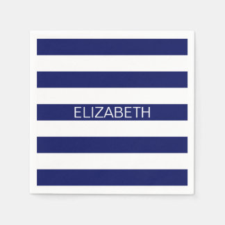 Monogramm für den horizontalen, Navy-Weiß-Preppy-S Serviette