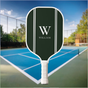 Monogramm für den modernen grünen Anfangsnamen Pickleball Schläger