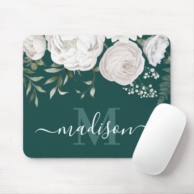 Monogramm für den personalisierten grünen Blätenna Mousepad (Mit Mouse)