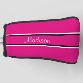 Monogramm für den rosa Schwarzen Streifen Golf Headcover