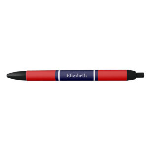 Monogramm für den roten, navy Blue Ribbon-Namen Kugelschreiber