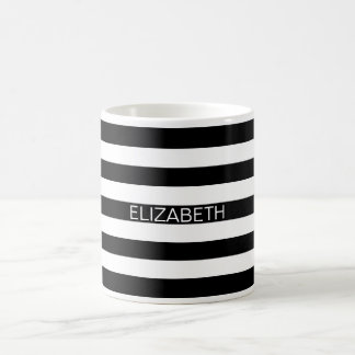 Monogramm für den Schwarz-weißen horizontalen Prep Tasse