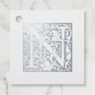 Monogramm für den SilberJahrestag, beleuchteter Bu Geschenkanhänger