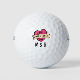 Monogramm für den Valentinstag Golfball