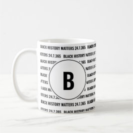Monogramm für die benutzerdefinierte schwarze Hist Kaffeetasse