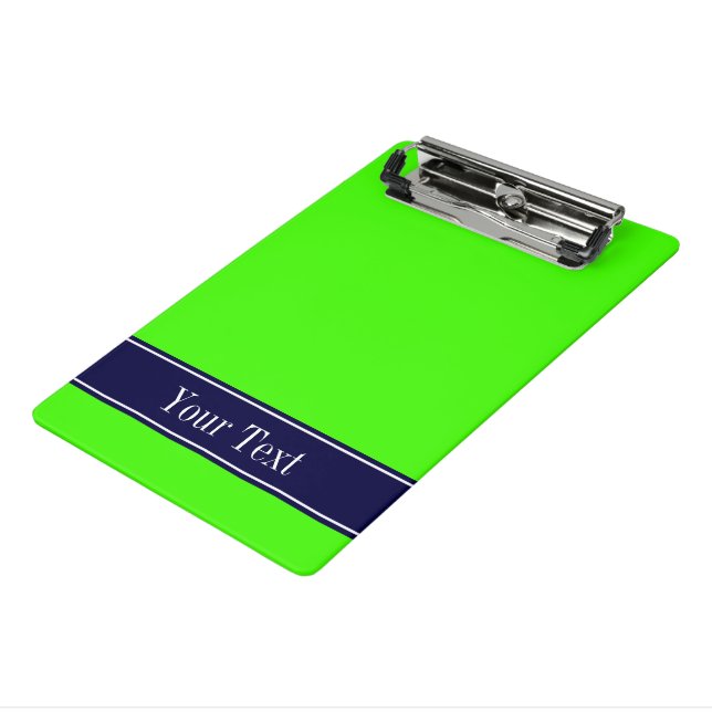 Monogramm für die Bezeichnung von Solid Lime Green Mini Klemmbrett (Gewinkelt3)